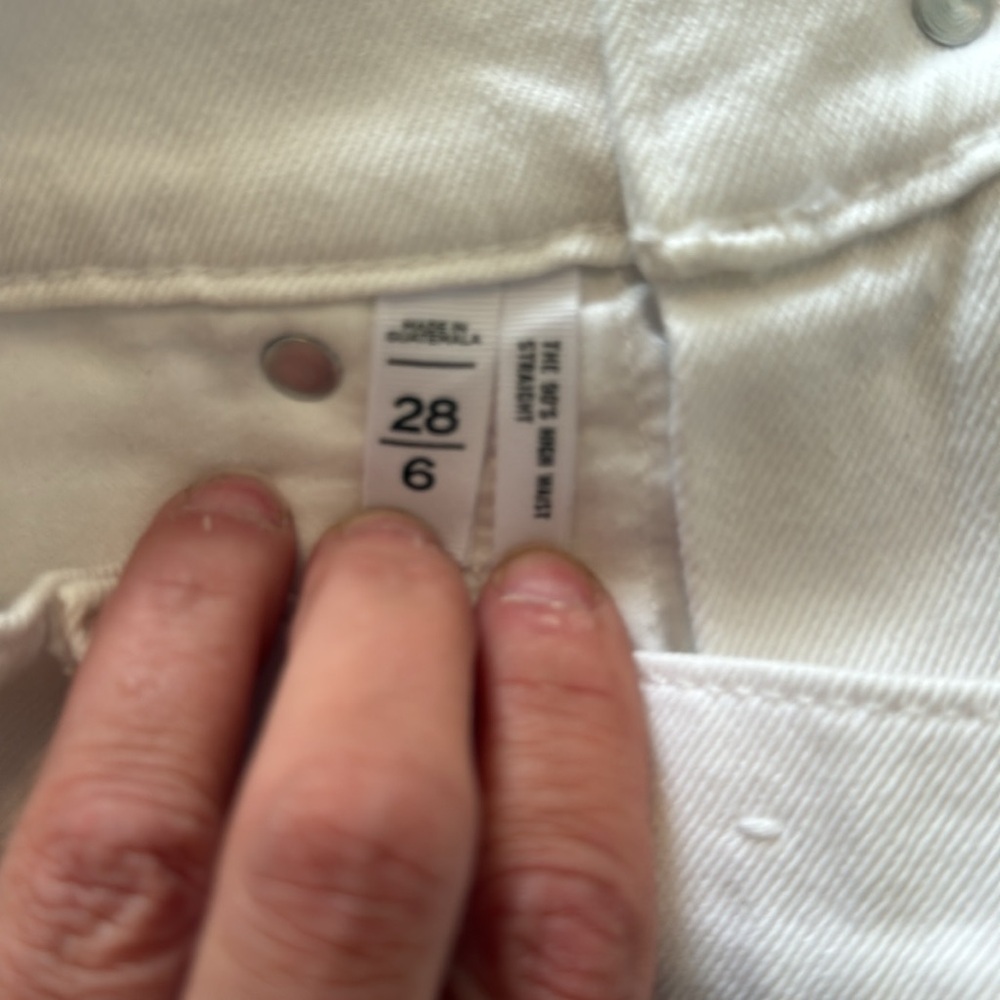 Ann Taylor LOFT The 90s Straight Jean In White 28/6" - Picture 6 of 9
